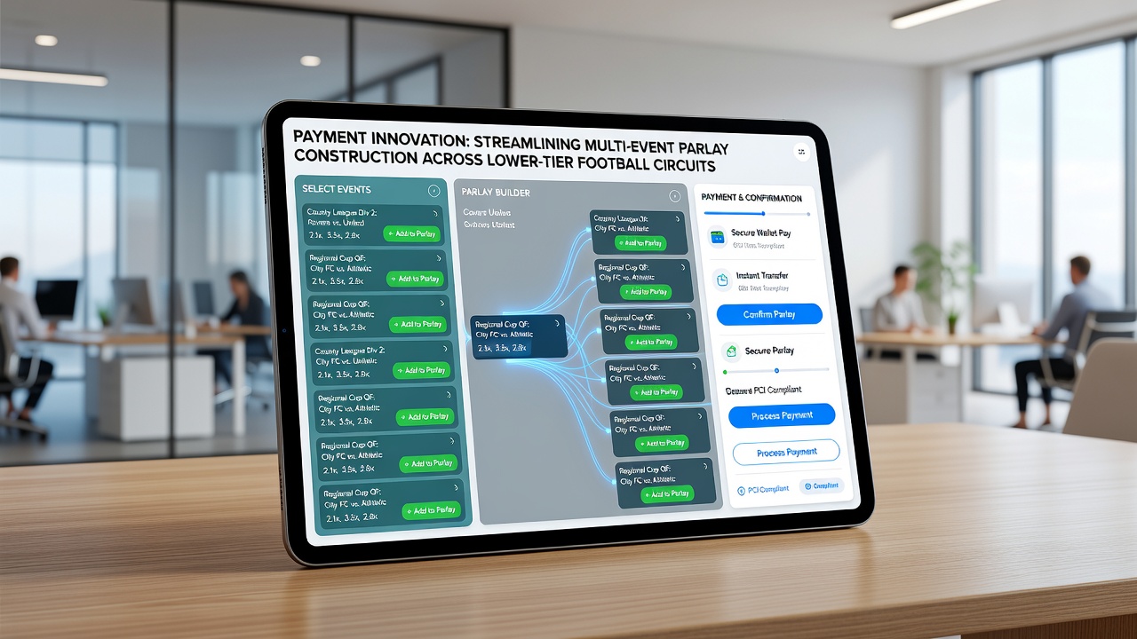Mobile interface showing combined real and virtual football parlay construction with instant payment confirmation