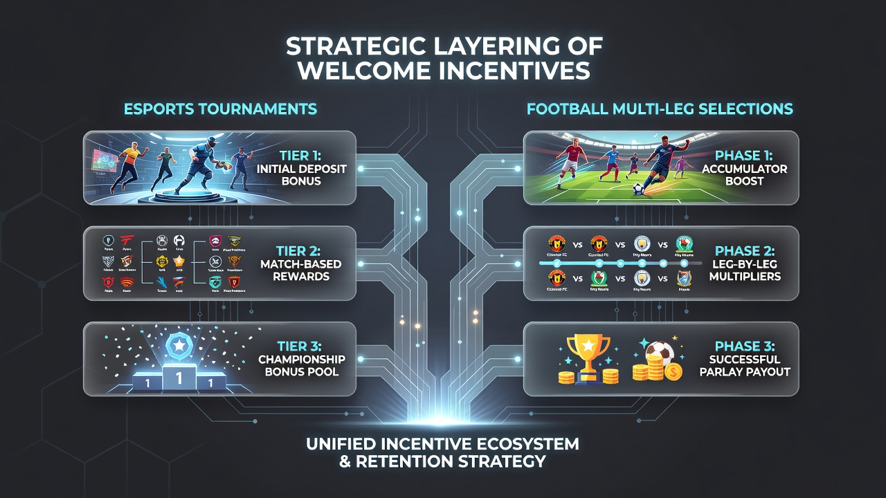 Layered incentives connecting esports and football betting markets